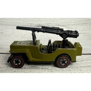 Hot Wheels Redline U.S. Army Jeep Gunslinger 1970 Olive Drab Green Hong Kong